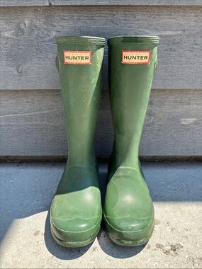 Kids Hunter Green Classic Rubber Boots